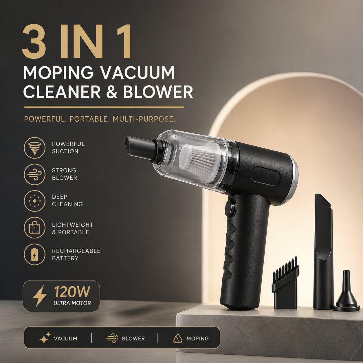 3 in 1 Mopping Vacuum & Blower